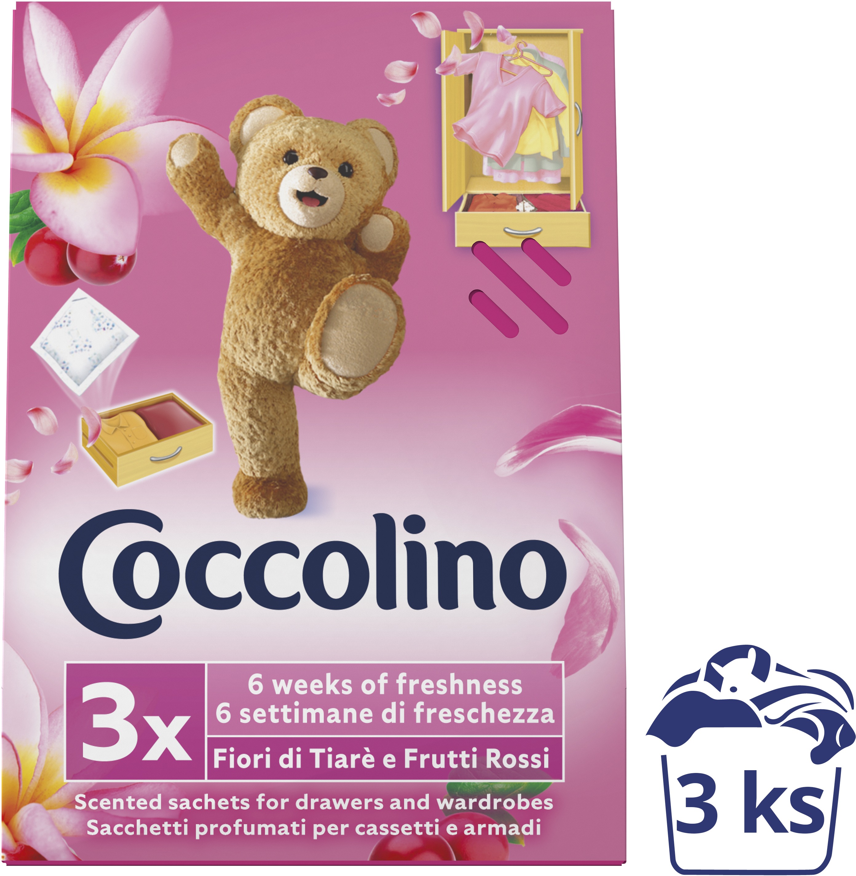 COCCOLINO Frutti Rossi vôňa do skrine 3 ks