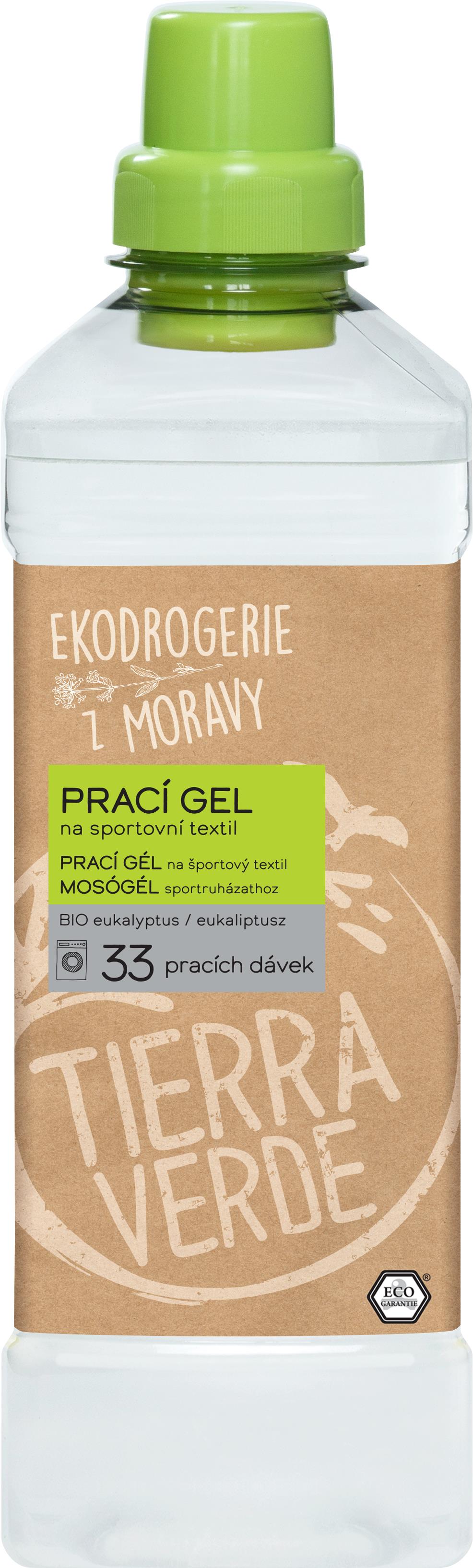 TIERRA VERDE prací gél sport BIO eukalyptus 1 l (33 praní)