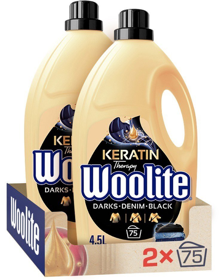 WOOLITE Dark With Keratin 2× 4,5 l (150 praní)