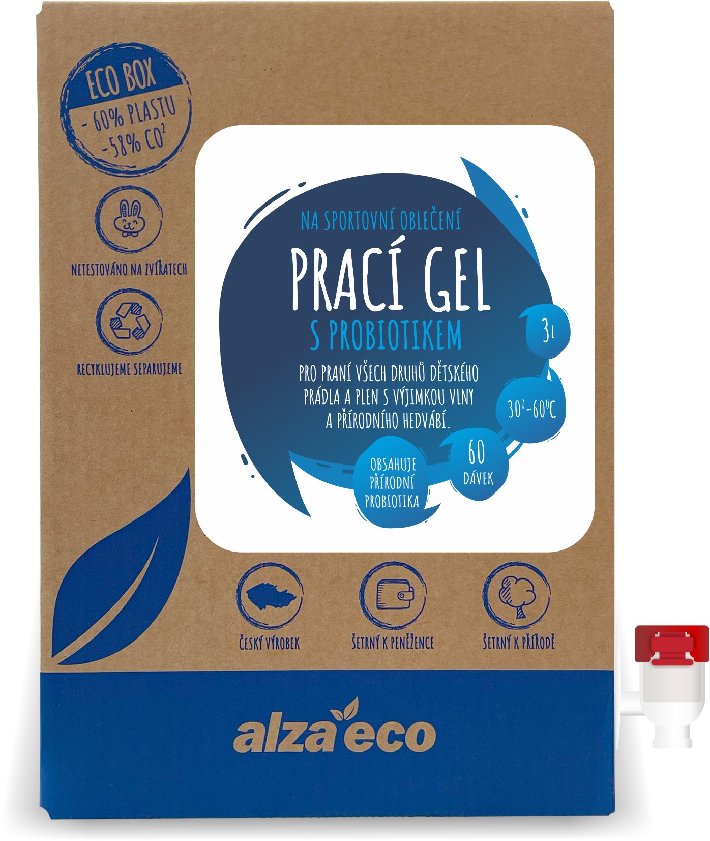AlzaEco Na športové oblečenie s probiotikom 3 l (60 praní)