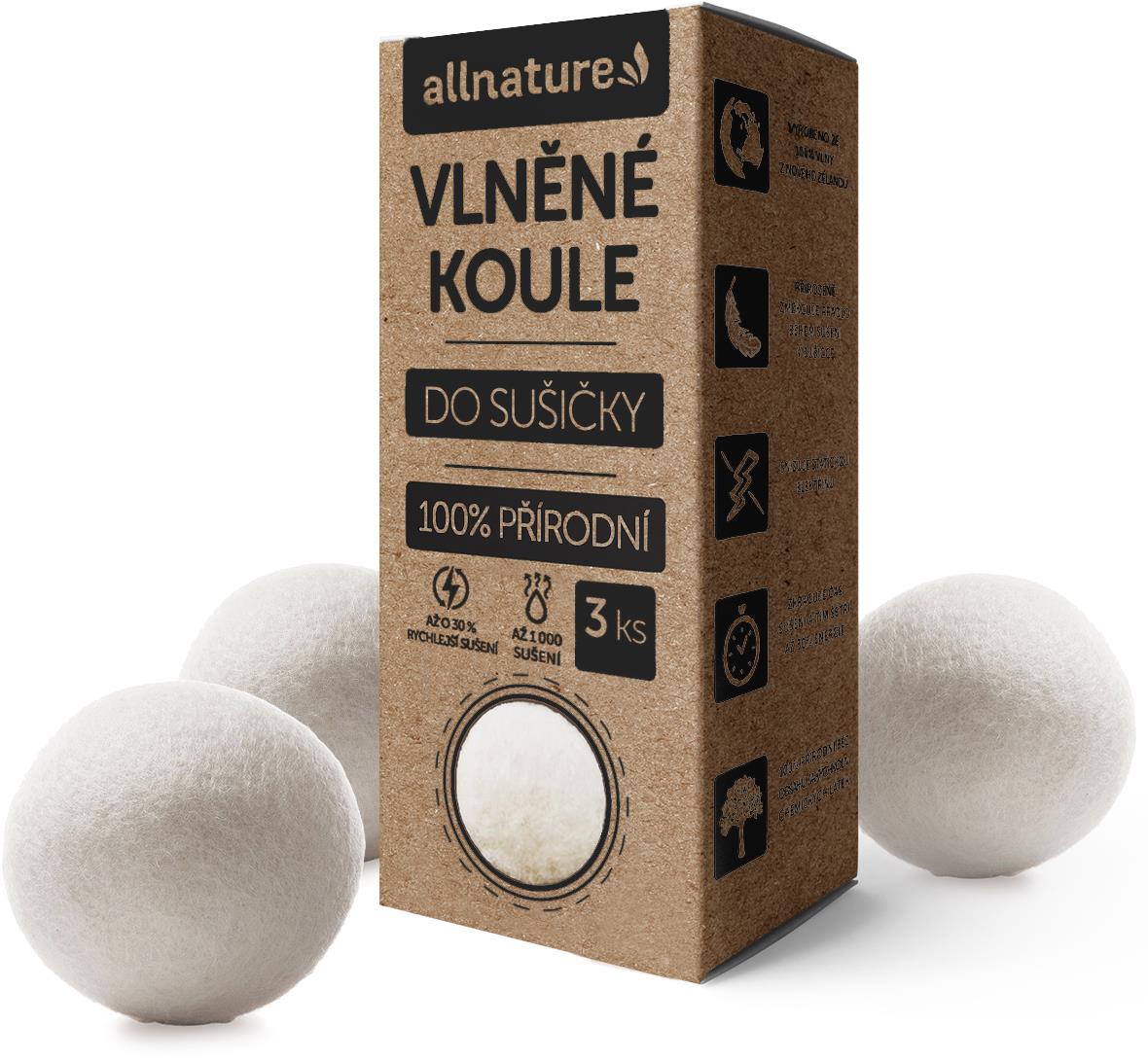 ALLNATURE – Vlnené loptičky do sušičky, 3 ks