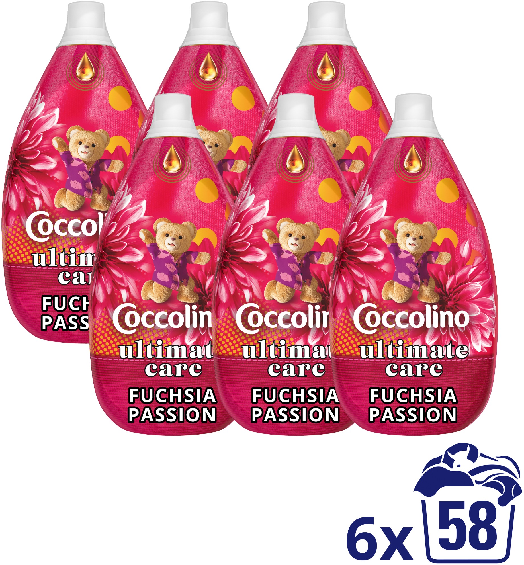 COCCOLINO Ultimate Care Fuchsia Passion 6× 870 ml