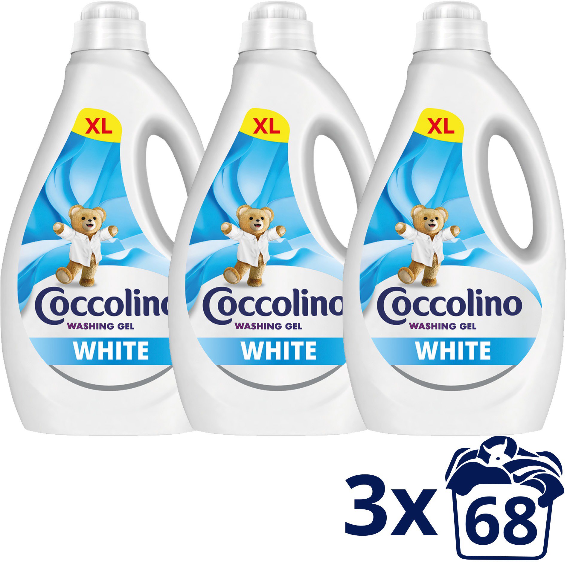 COCCOLINO White 3× 2,72 l (204 praní)