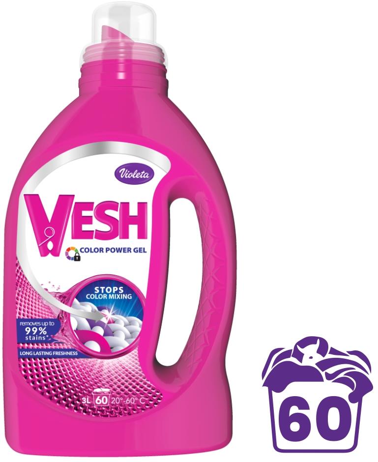 VIOLETA Vesh prací gél na farebnú bielizeň 3 l