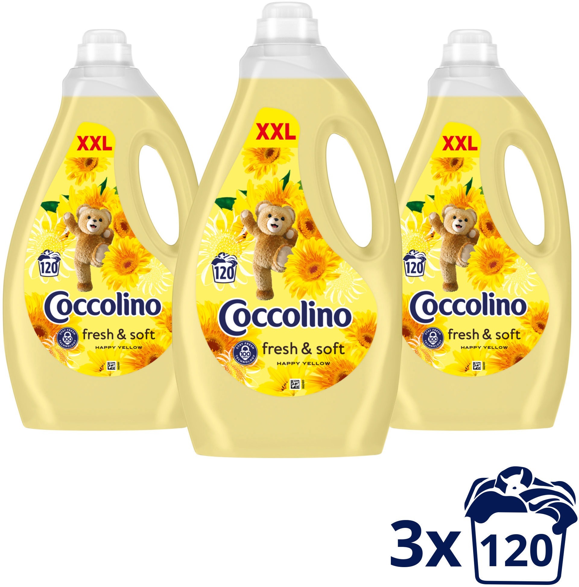 COCCOLINO Happy Yellow 3× 3 l (360 praní)