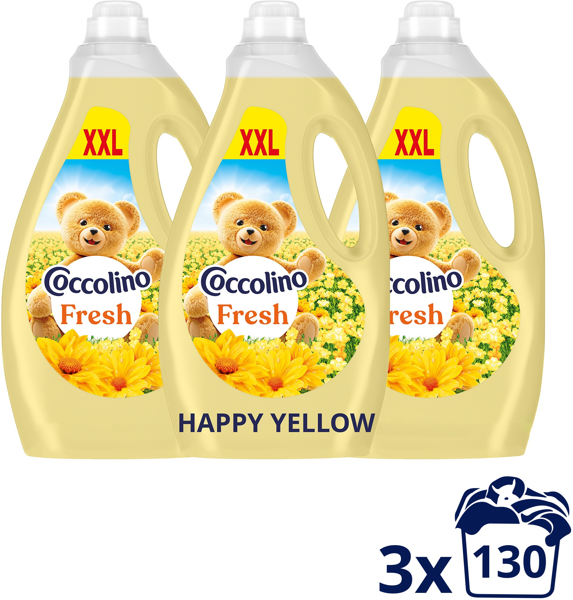 COCCOLINO Fresh Happy Yellow 3× 2,990 l (130 praní)
