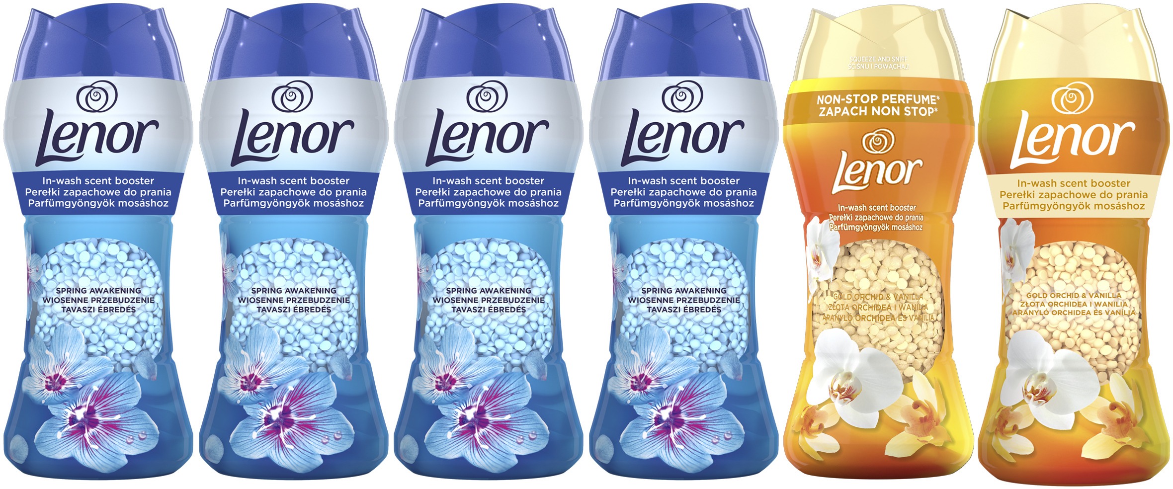 LENOR Spring Awakening 4× 195 g + Gold Orchid & Vanilla 2× 195 g (96 praní)