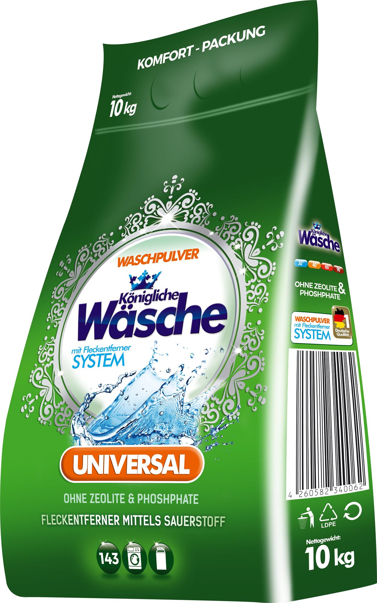 KÖNIGLICHE WÄSCHE Universal 10 kg (125 praní)