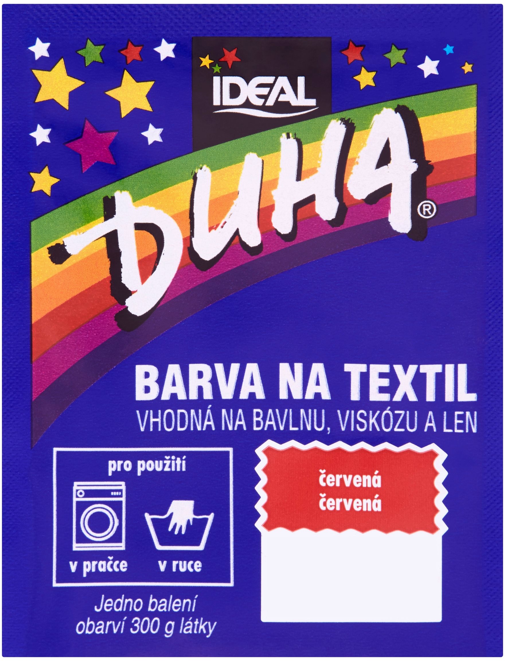 DUHA farba na textil červená 15 g