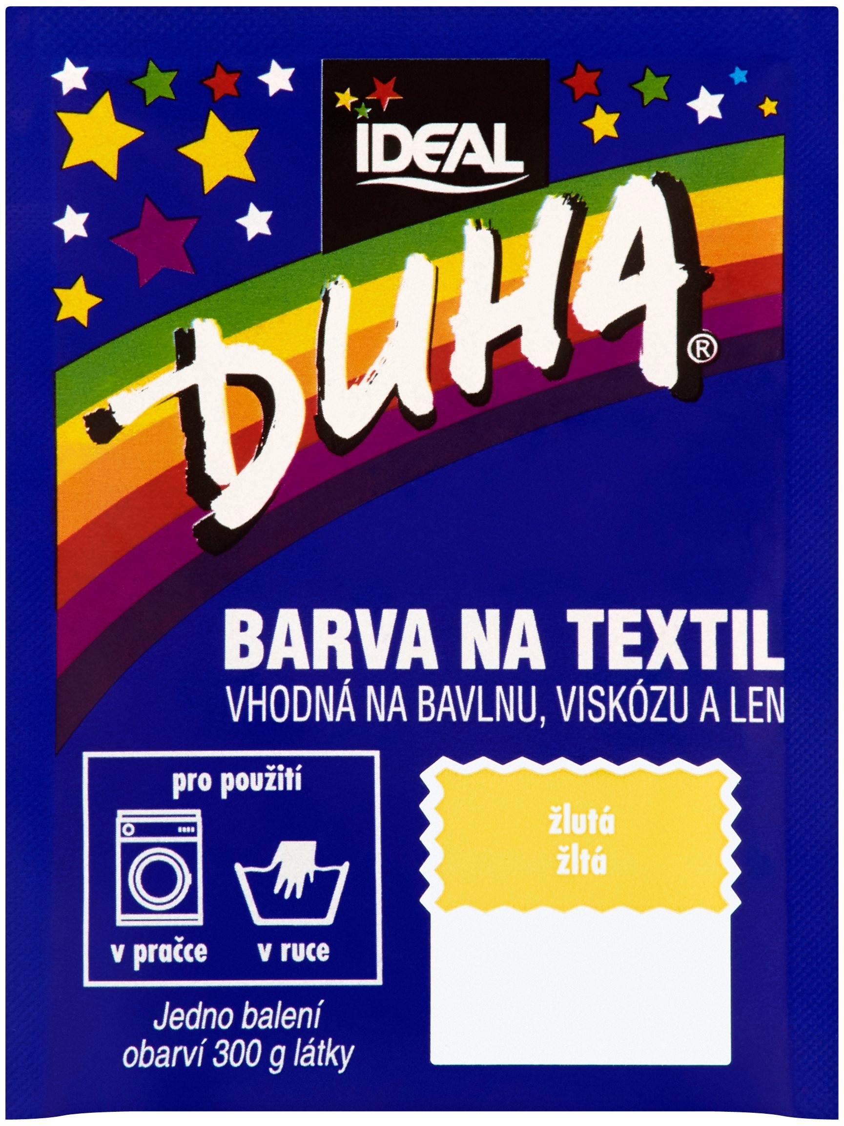 DUHA farba na textil žltá 15 g