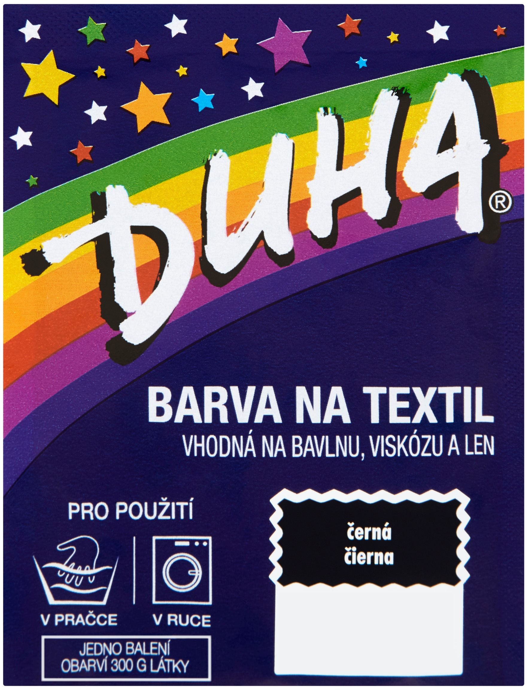 DUHA farba na textil čierna 15 g