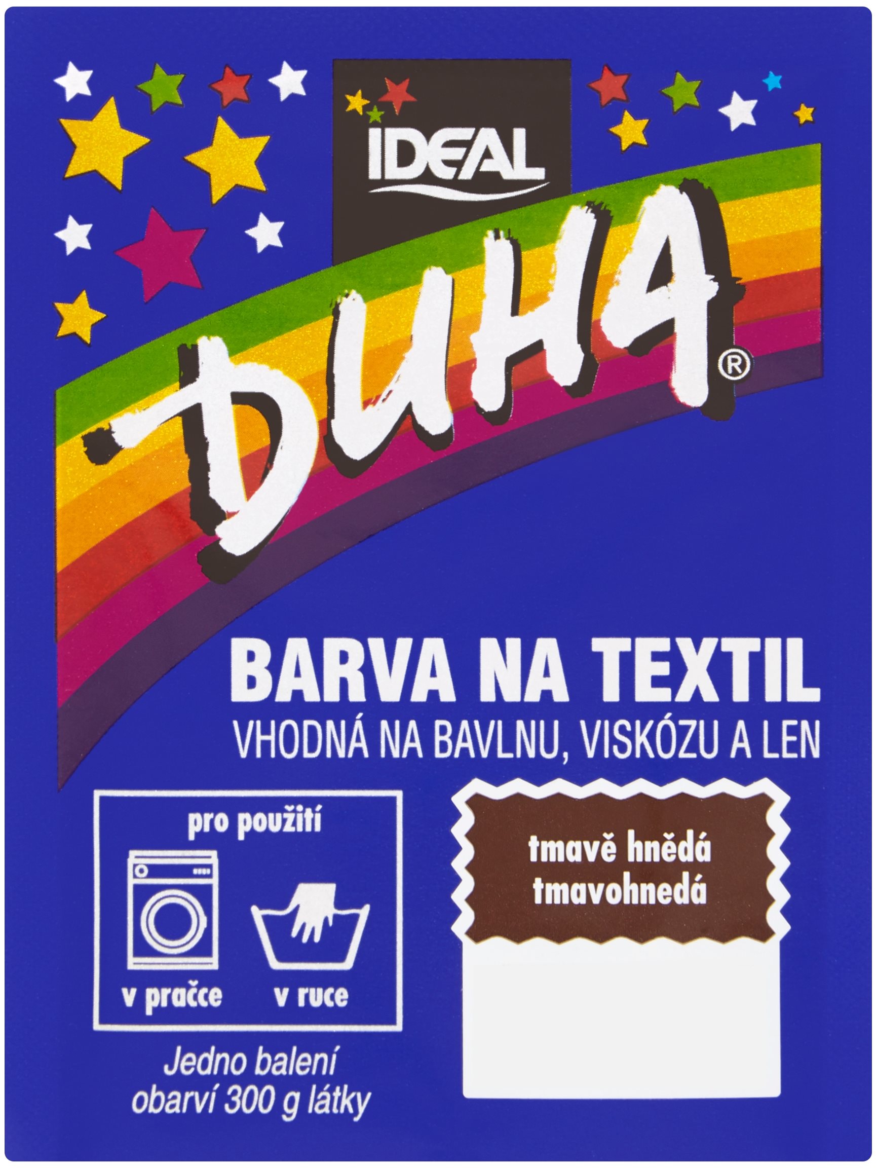 DUHA farba na textil tmavo hnedá 15 g