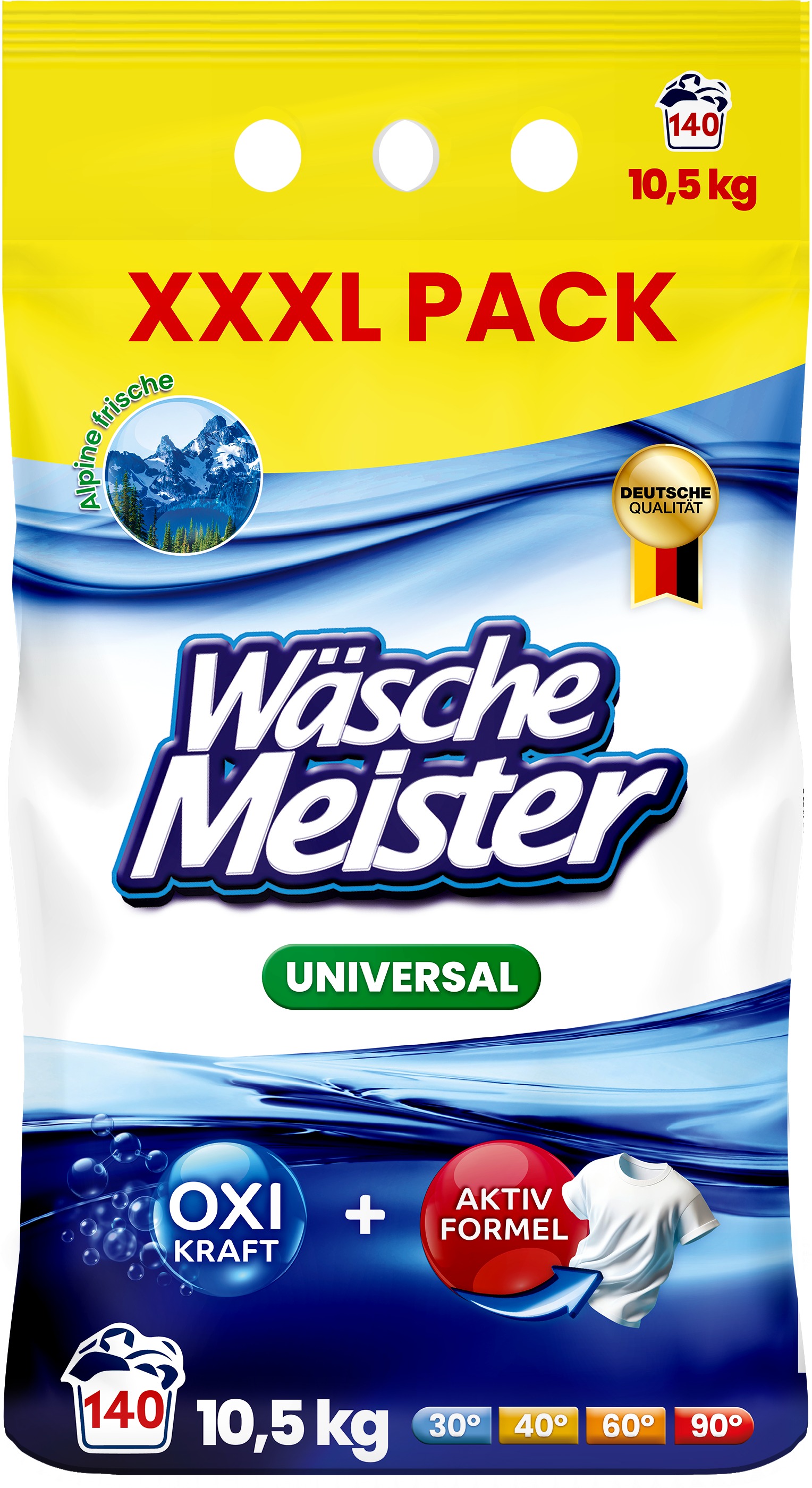 WASCHE MEISTER Universal 10,5 kg (140 praní)