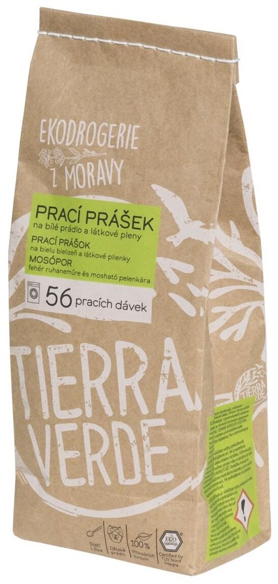 TIERRA VERDE prací prášok na bielu bielizeň a plienky 850 g (56 praní)