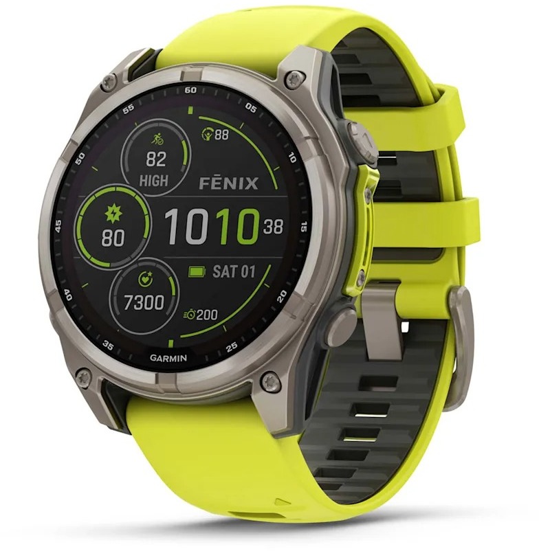 Garmin Fenix 8 47 mm Sapphire Solar Titanium Yellow/Graphite Band