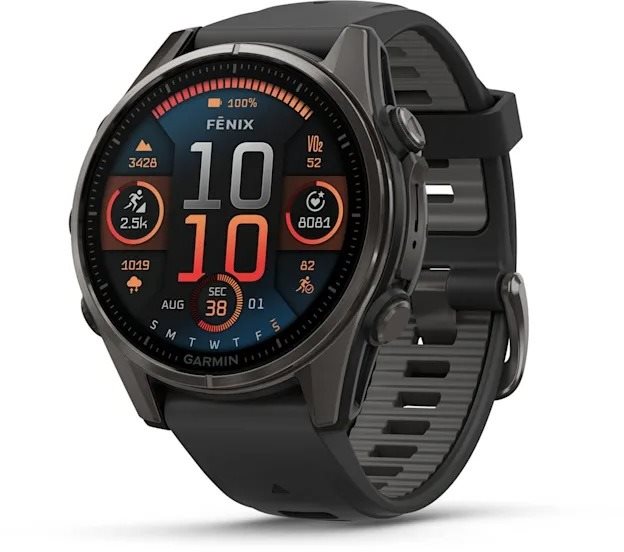 Garmin Fenix 8 43 mm AMOLED Sapphire Titanium Black/Pebble Grey Band