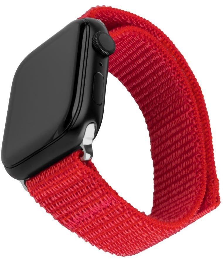 FIXED Nylon Sporty Strap na Apple Watch 42/44/45 mm červený