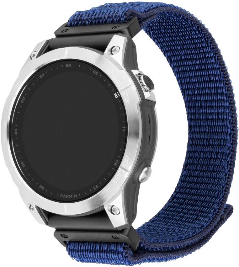 FIXED Nylon Sporty Strap na Garmin QuickFit 22 mm tmavomodrý