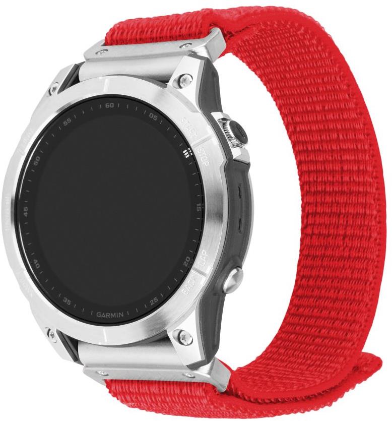 FIXED Nylon Sporty Strap na Garmin QuickFit 26 mm červený