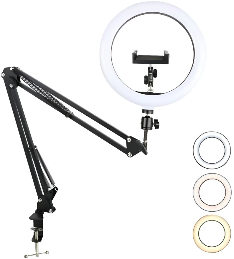 P.R.C Kompaktné kruhové LED svetlo 26 cm stolné