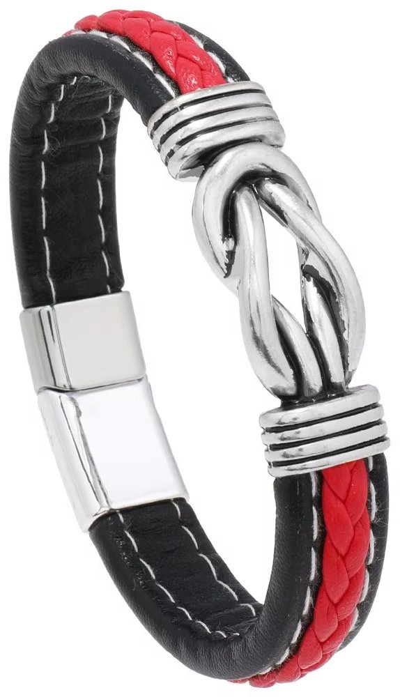 Predator Q1 Jasperstone pánsky náramok čierno-červený 22 cm