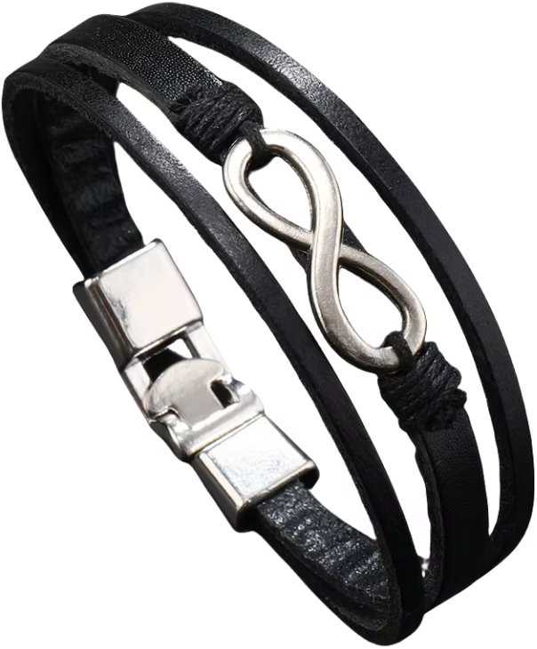 Predator Q1 Steel Pulse pánsky náramok Nekonečno, čierny 23 cm