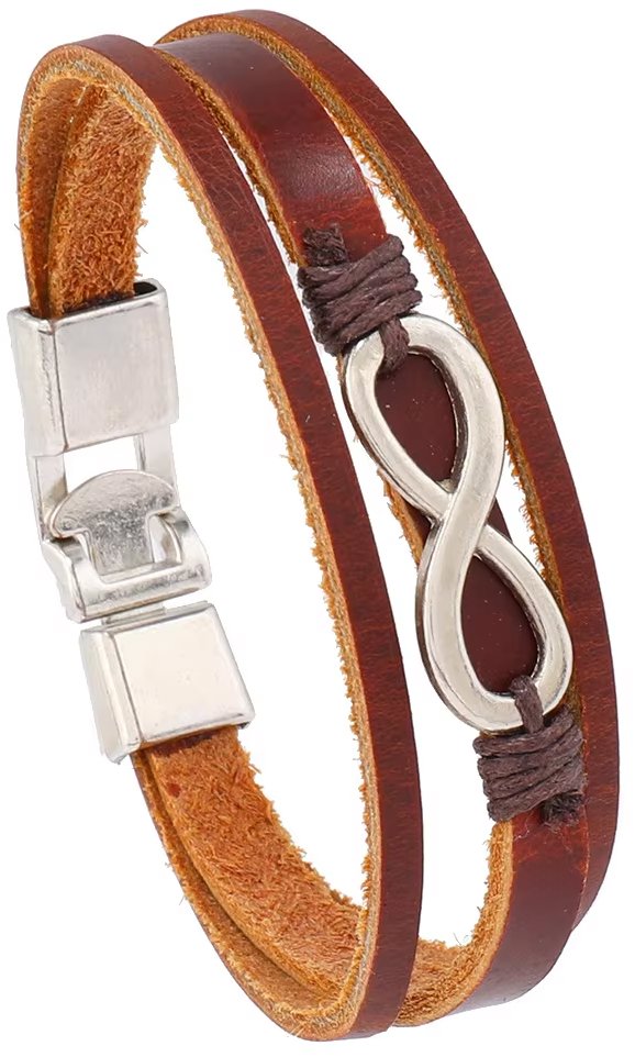 Predator Q1 Urban Edge pánsky náramok Nekonečno, hnedý 23 cm