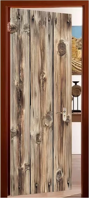 Predator Q1 Samolepiaca tapeta 2D na dvere, rebrované dosky