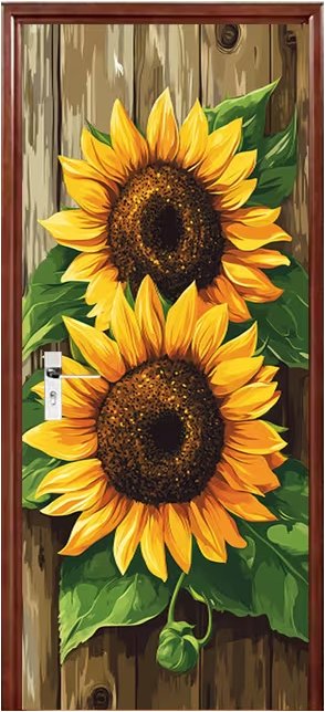 Predator Q1 Samolepiaca tapeta 2D na dvere, motív slnečnice, 77 × 200 cm