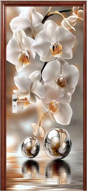 Predator Q1 Samolepiaca tapeta 2D na dvere, orchidea