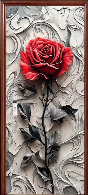 Predator Q1 Samolepiaca tapeta 2D na dvere, ruža