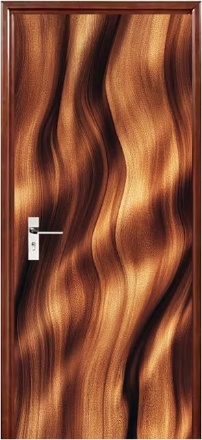 Predator Q1 Samolepiaca tapeta 2D na dvere, s hnedým zlatým vlnitým vzorom