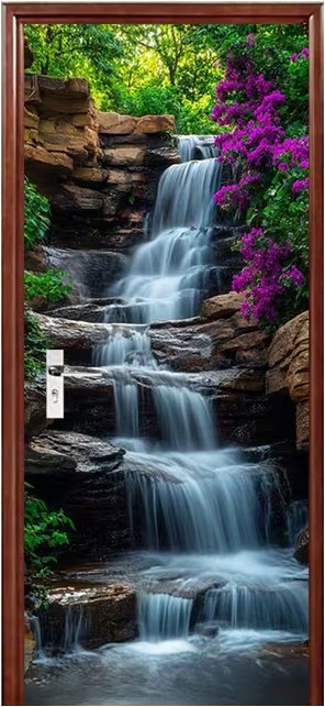 Predator Q1 Samolepiaca tapeta 2D na dvere, vodopád