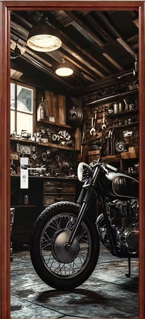 Predator Q1 Samolepiaca tapeta 2D na dvere, motorka