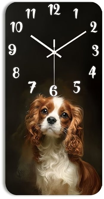 Predator Q1 Nástenné hodiny Cavalier King Charles, 58 cm × 29 cm