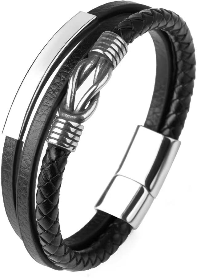 Predator Q1 Kožený náramok 25 cm – čierny