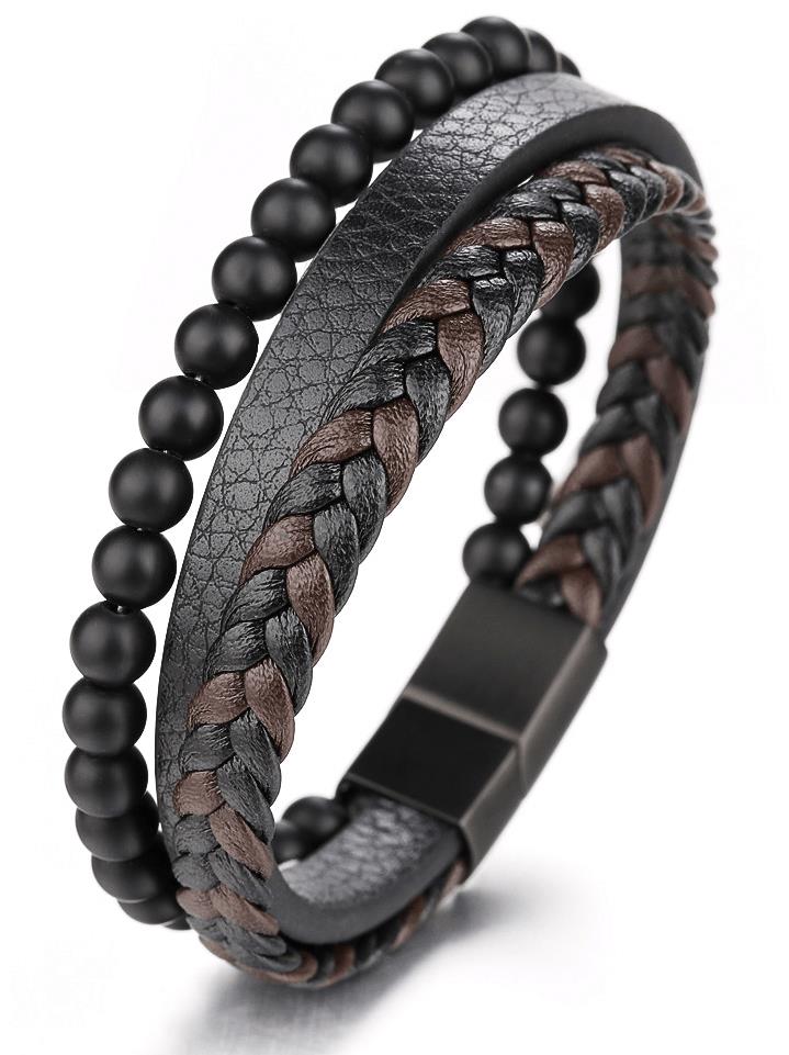 Predator Q1 Kožený náramok 25 cm – čierno-hnedý