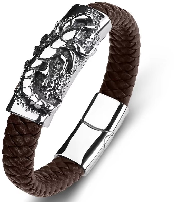 Predator Q1 PD1031-2 Kožený náramok 23 cm škorpión hnedý