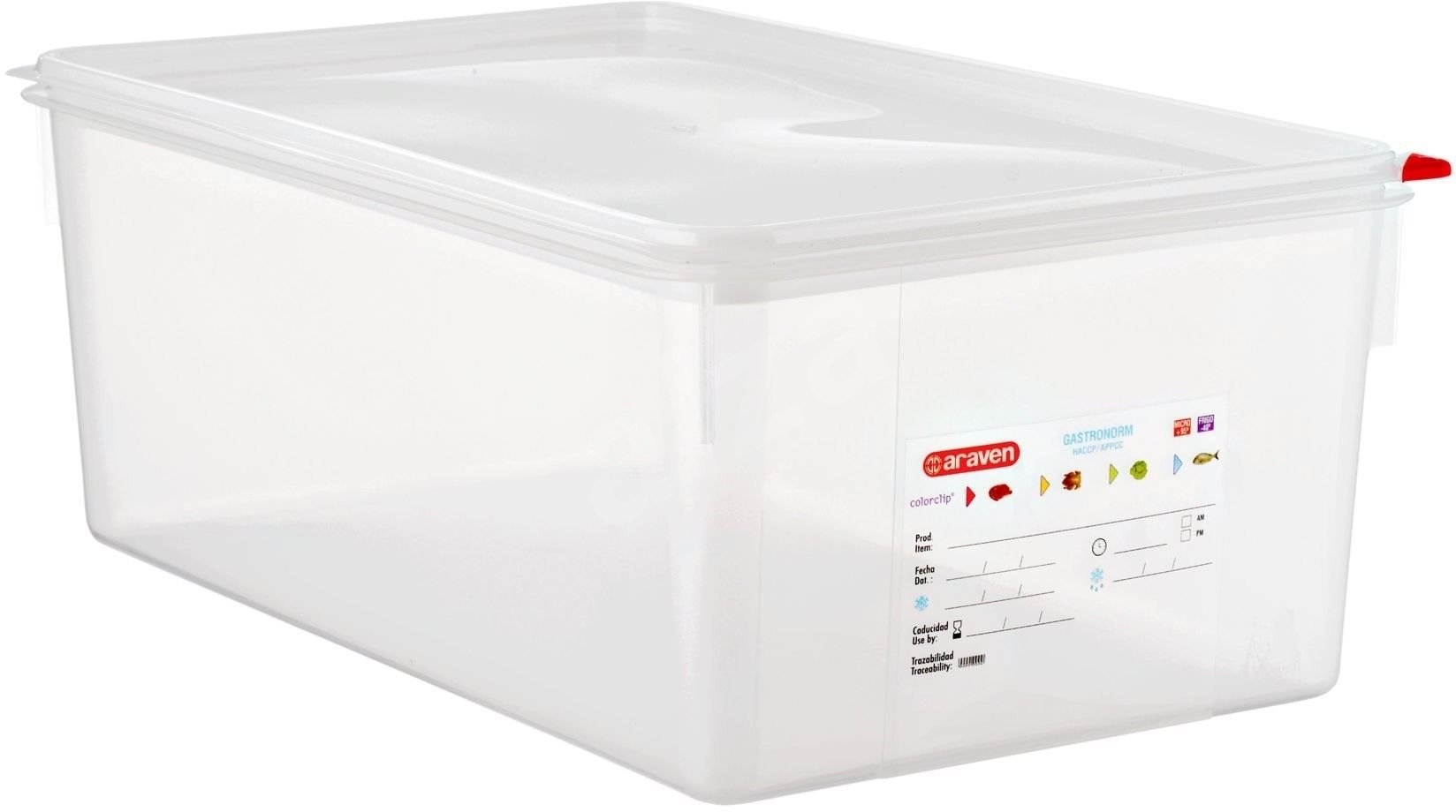 ARAVEN PP GN 1/1 200 mm, 28 l, transparent, vzduchotesná