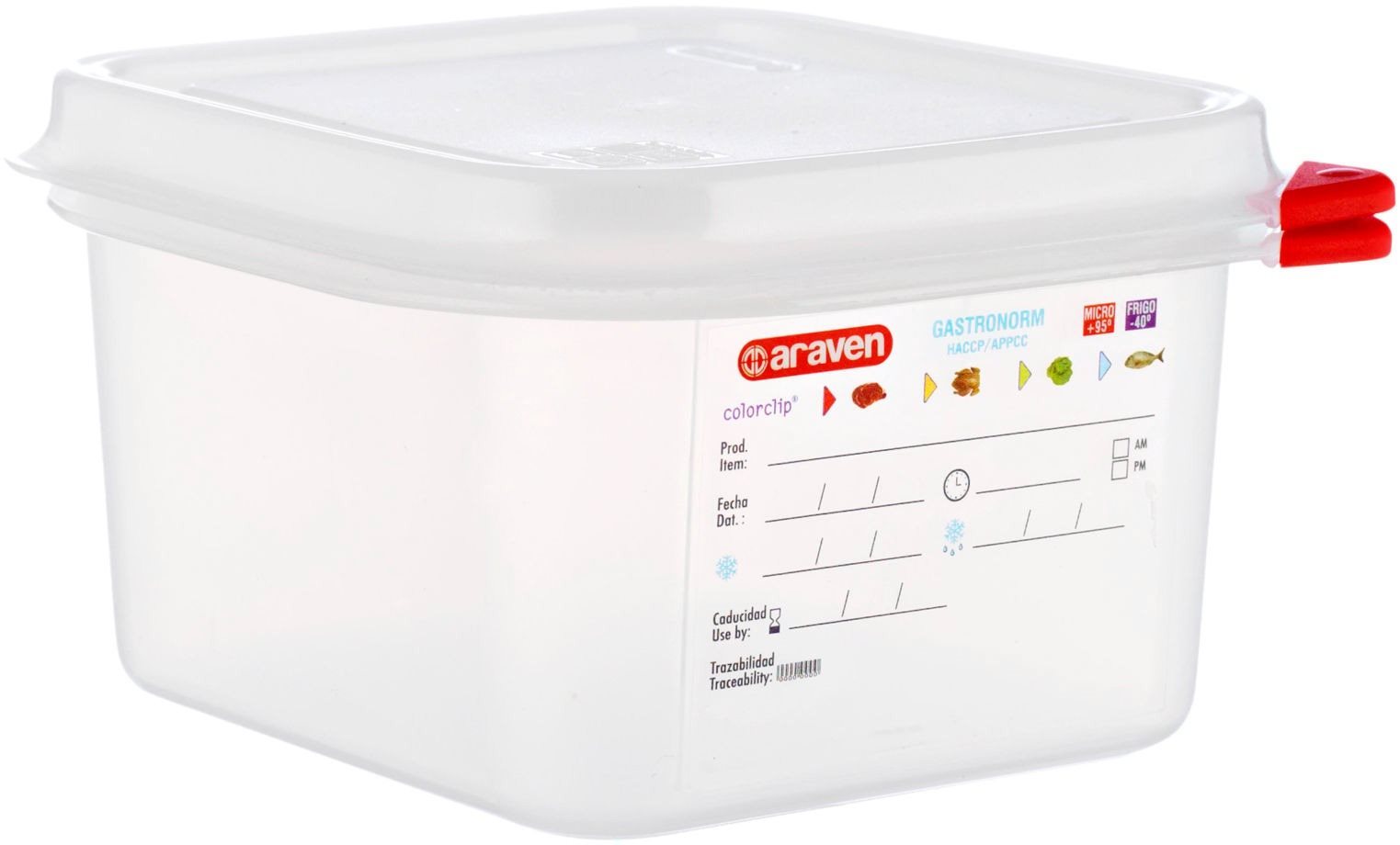ARAVEN PP GN 1/6 100 mm, 1,7 l, transparent, vzduchotesná