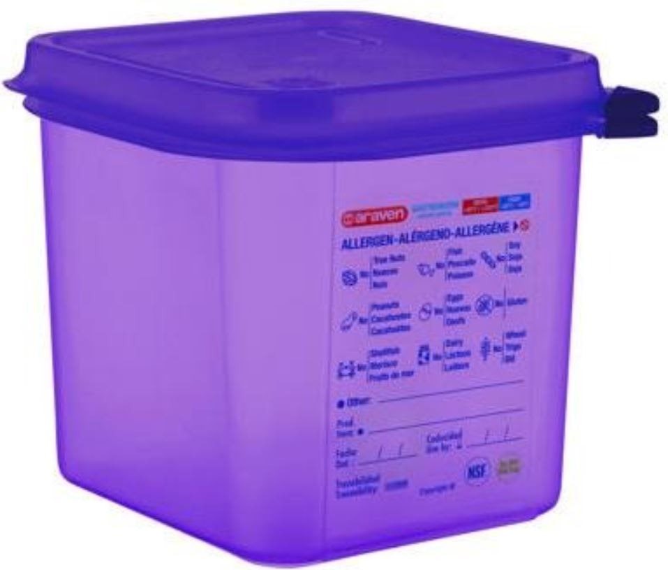 ARAVEN PP GN 1/6 2,6 l, fialová, vzduchotesná, antialergénna