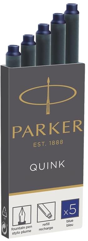 PARKER atramentová, permanentná, modrá – balenie 5 ks