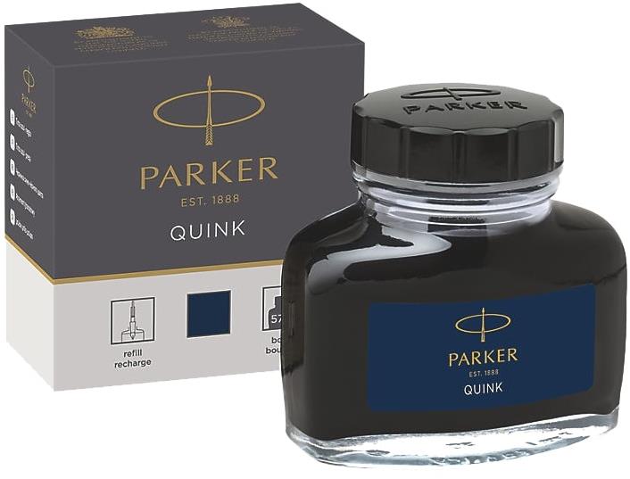 PARKER fľaškový atrament, permanentný, modročierny