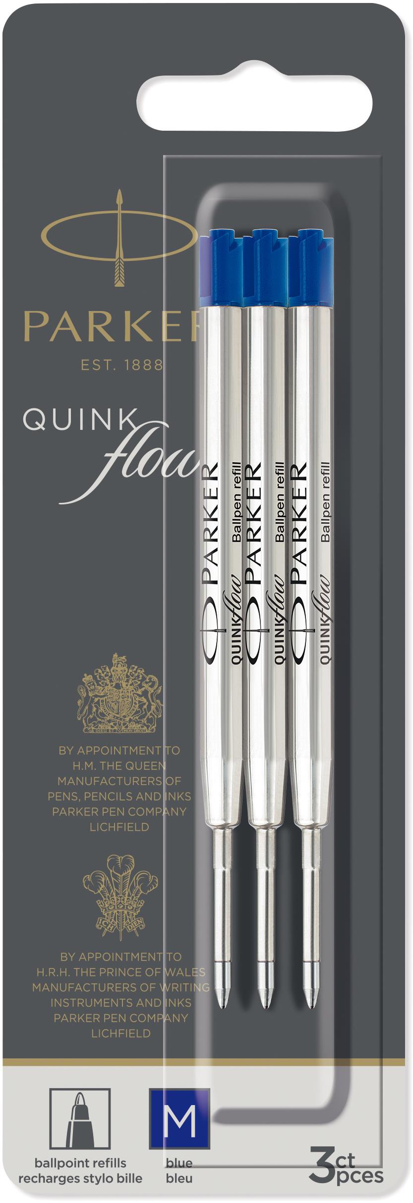 PARKER QuinkFlow M, modrá – balenie 3 ks