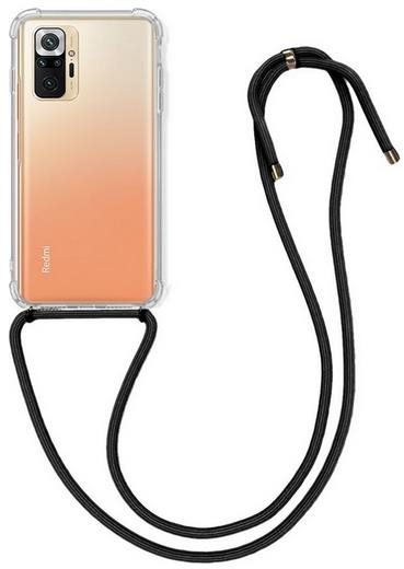 TopQ Xiaomi Redmi Note 10 Pro silikón s čiernou šnúrkou priehľadný 61224