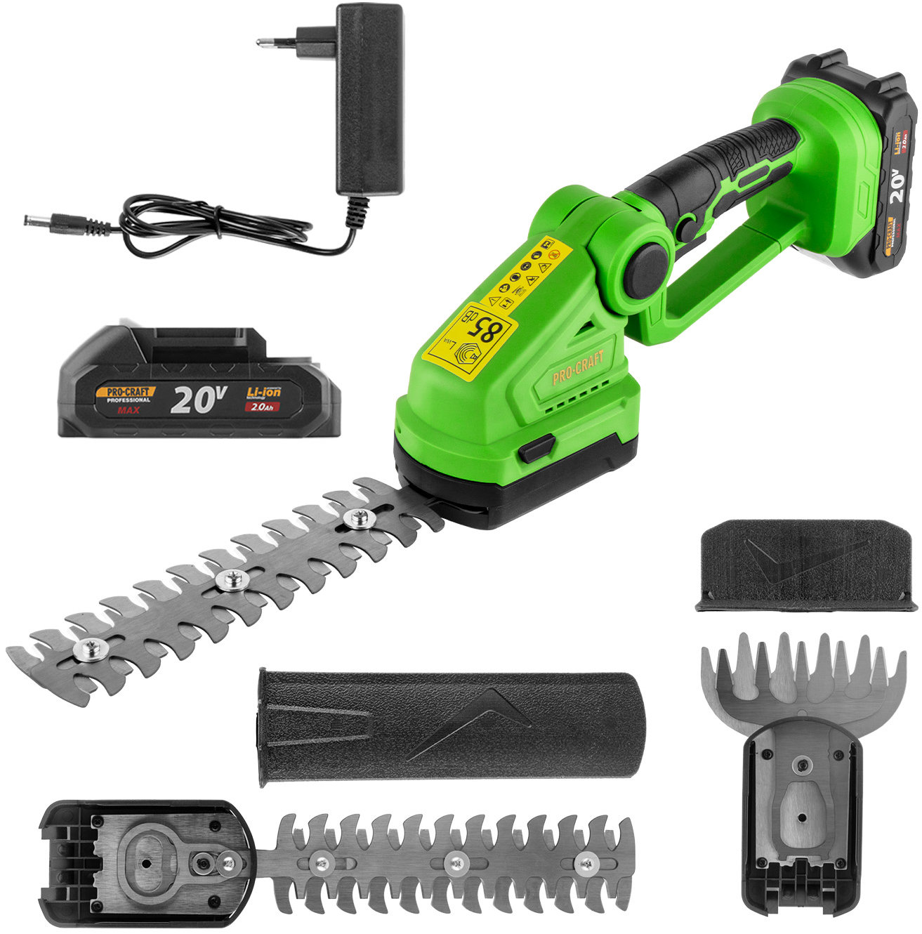 PROCRAFT Aku nůžky na trávu a keře PGH2100 (1 × 2Ah)