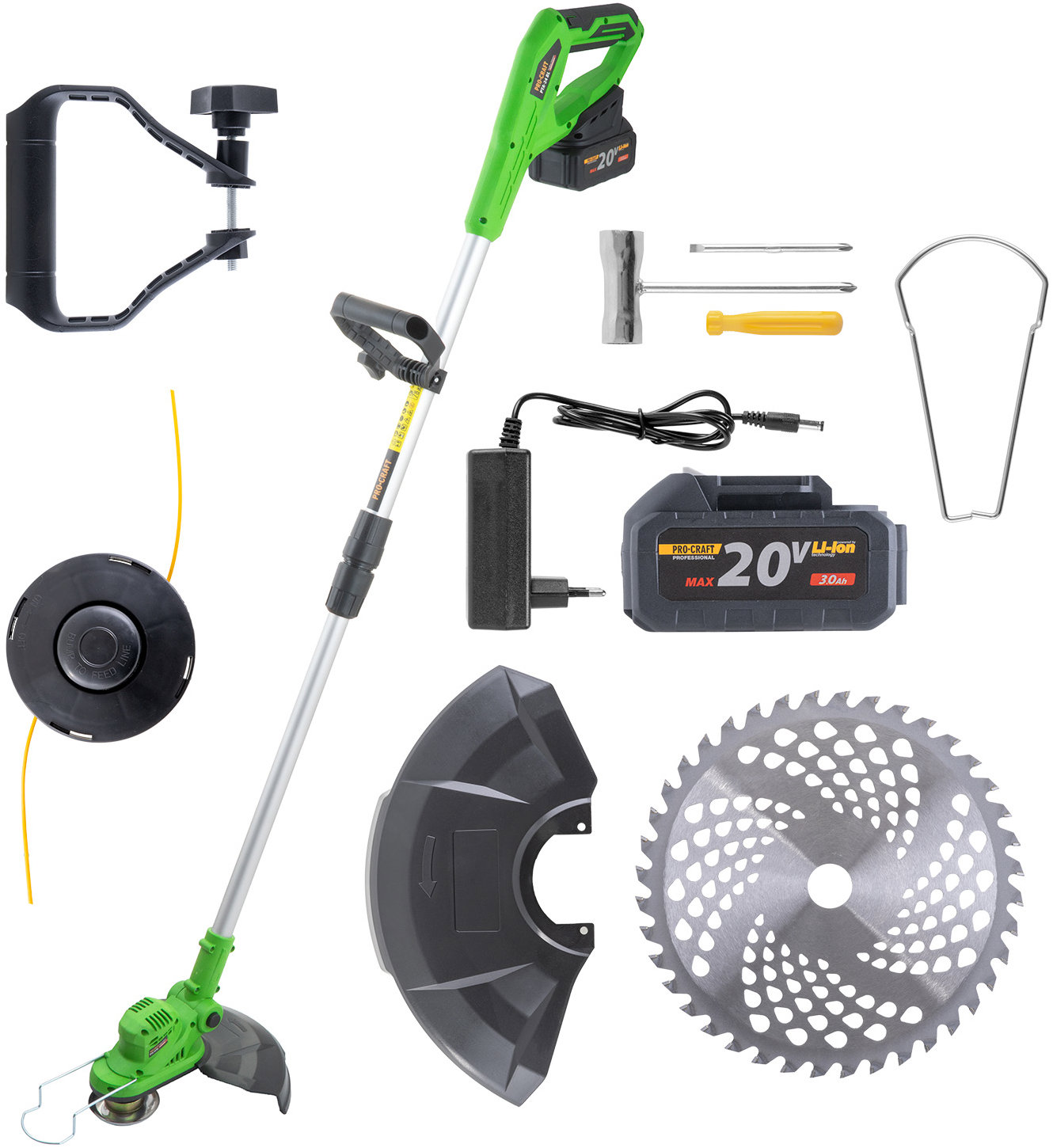 PROCRAFT Aku vyžínač PTA24 BL 380mm, (1 × 3Ah)