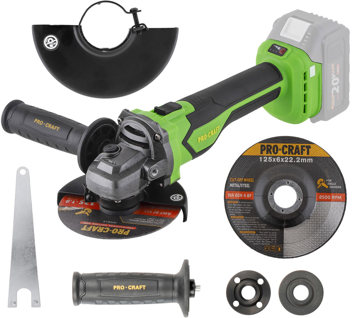 PROCRAFT Úhlová bruska AKU 125 mm PGA22 (bez AKU)