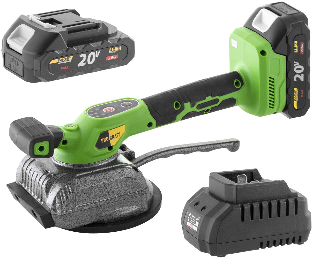 PROCRAFT Vibrační přísavka na dlažbu AKU PTM20-1b-c (1 × 2 Ah)