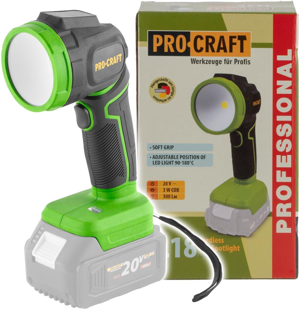 Procraft LED reflektor aku LL18bb (bez akumulátora a nabíjačky)
